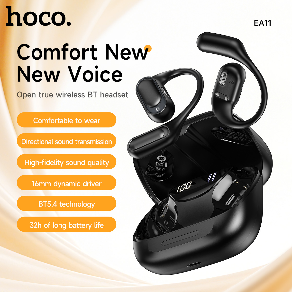 Audio Music Game - HOCO Open-Ear Wireless Bluetooth 5.4 Earphones