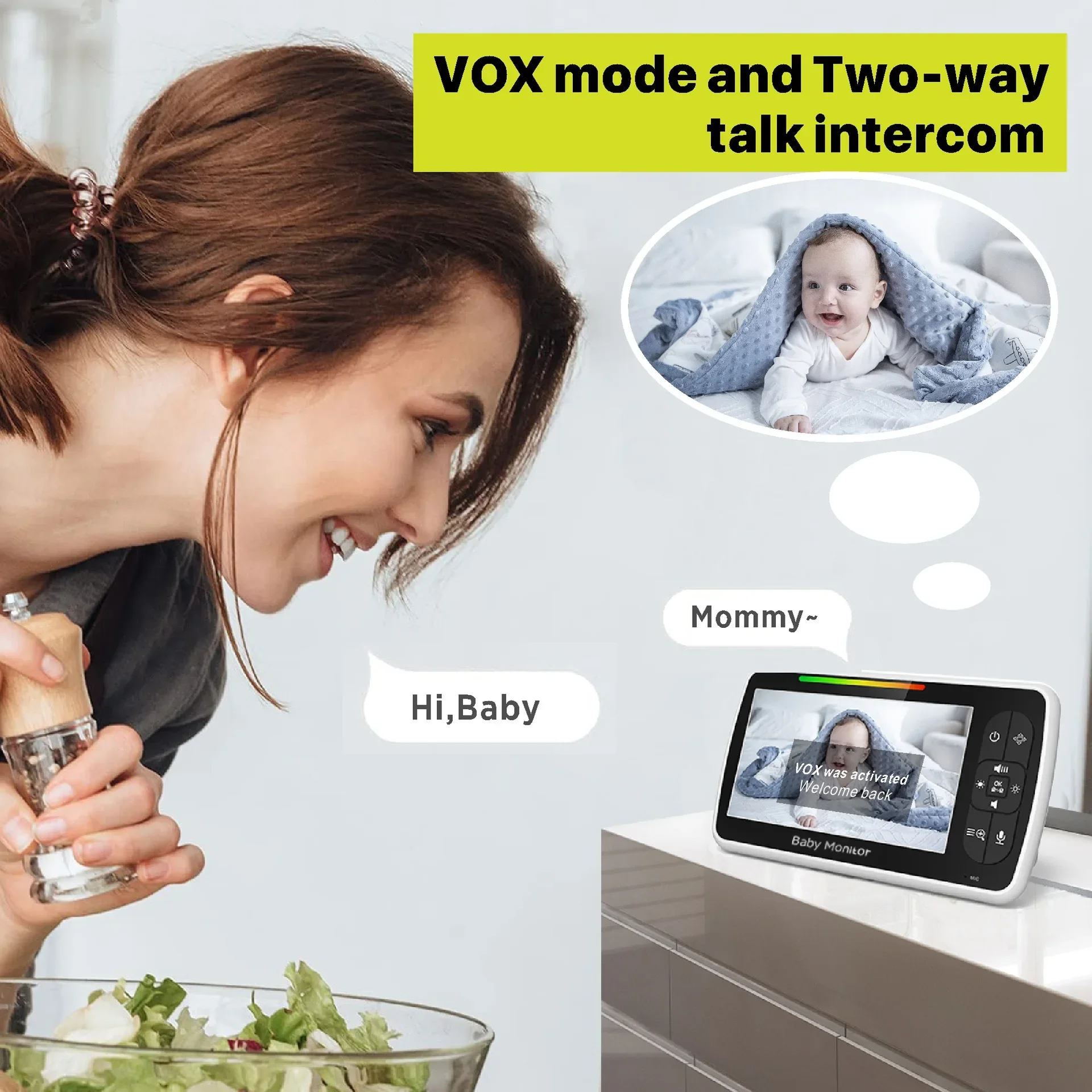 5.0 Inch Video Baby Monitor Wi - Audio Music Kids review and price