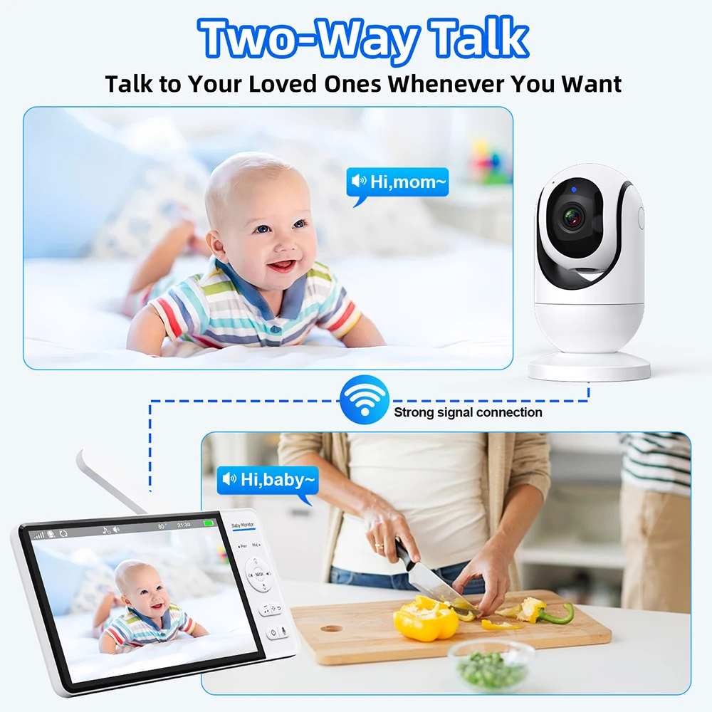 7.0'' Video Baby Monitor 720P  - Audio Music Kids review and price
