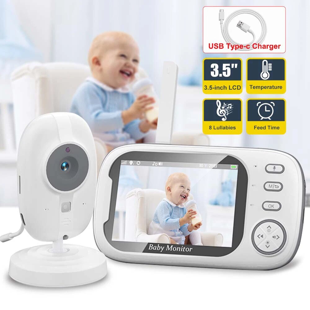3.5'' Video Baby Monitor 2.4G  - Audio Music Kids review and price