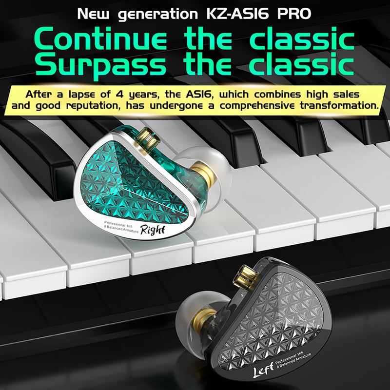KZ AS16 PRO Wired Headphone 8B - Audio Music Game review and price