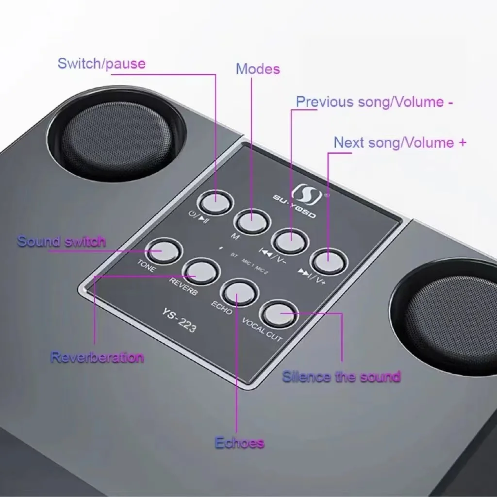 Portable BT Speaker with 2 Wir - Audio Music Kids review and price